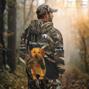 Yellow Lab Duck Hunting Camo Shirt – All Over Print Design, Perfect Gift for Hunters NHT227