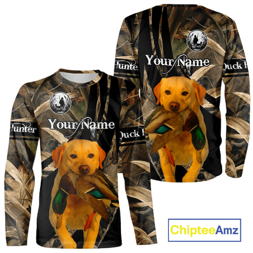 Yellow Lab Duck Hunting Camo Shirt – All Over Print Design, Perfect Gift for Hunters NHT227