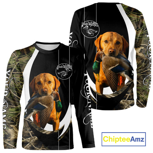 Duck Hunting Waterfowl Camouflage Shirt with Labrador Retriever, Custom Name Hunting Season NHT124