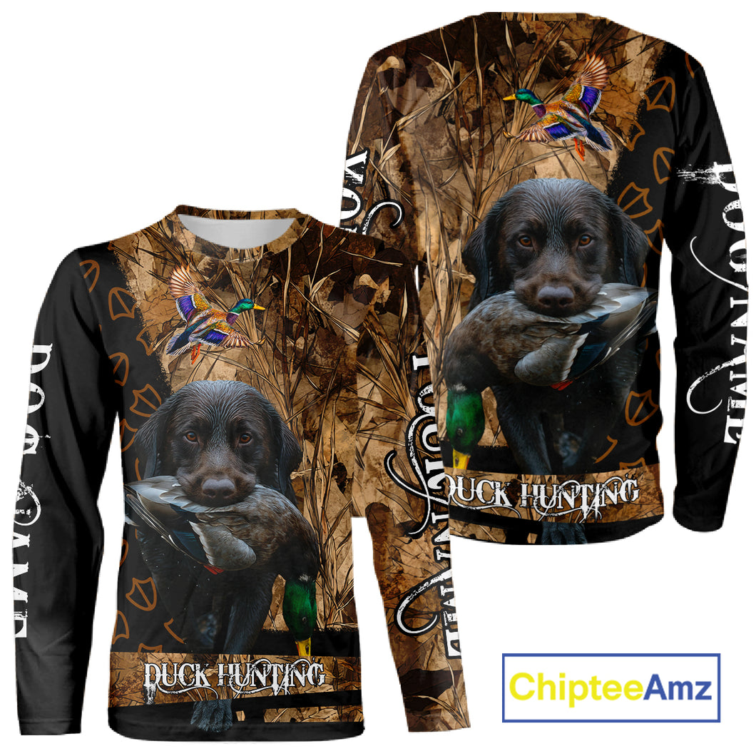 Duck Hunting with Black Lab Custom Name 3D All Over Print Shirt, Lab Dog Hunting Gifts NHT127