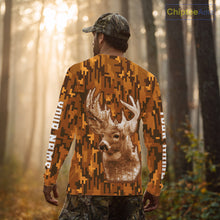 Load image into Gallery viewer, Deer hunting Custom Name Full Printing Orange Camo, Personalized hunting Shirt for Men NHT377