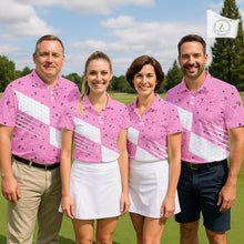 Load image into Gallery viewer, Personalized Womens Golf Polo Shirt With Flamingo Sleep– Funny Cartoon Pattern For Golfer NHT598
