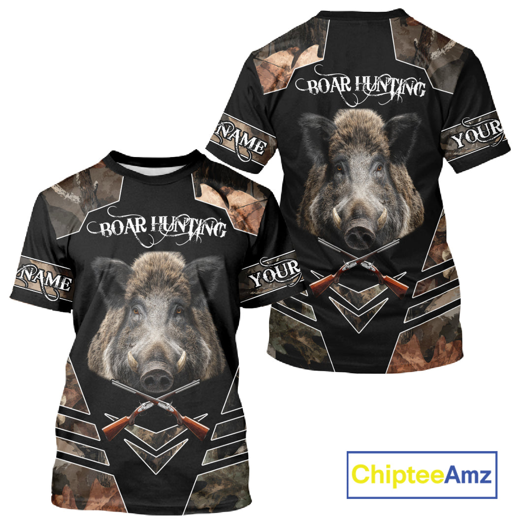 Personalized Wild Hog Hunting Camo Full Printing Shirts, Gift For Hunters NHT163