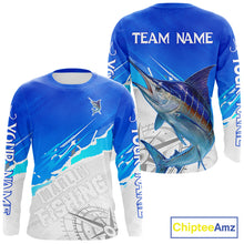 Load image into Gallery viewer, Marlin Fishing Custom Fishing Shirts Long Sleeve For Men, Marlin Saltwater Fishing Shirt NHT643
