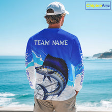 Load image into Gallery viewer, Sailfish Fishing Custom Fishing Shirts Long Sleeve For Men, Sailfish Saltwater Fishing Shirt NHT644