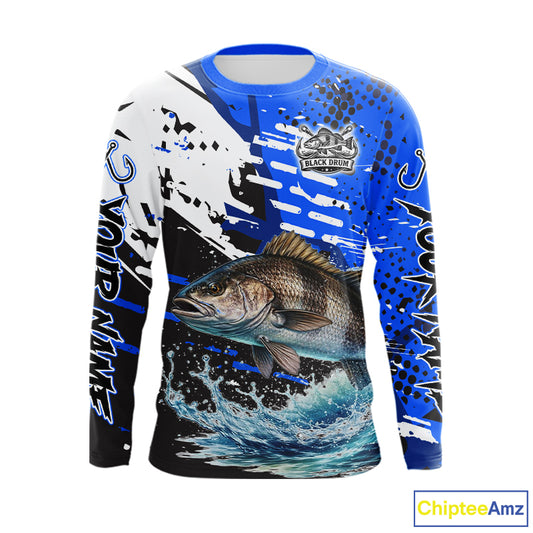 Personalized Black Drum Fishing Jerseys For Fishing Team, Tournament Fishing Shirts NHT448