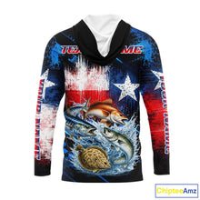 Load image into Gallery viewer, Texas Grand Slam Custom Fishing Shirts Long Sleeve Hooded, Texas Flag Fishing Jersey NHT506