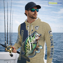 Load image into Gallery viewer, Personalized Crappie Hooded Fishing Shirts Long Sleeve For Men, Crappie Fishing Jerseys NHT510