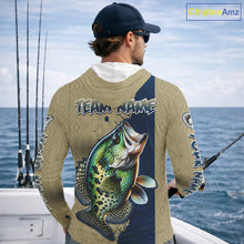 Load image into Gallery viewer, Personalized Crappie Hooded Fishing Shirts Long Sleeve For Men, Crappie Fishing Jerseys NHT510