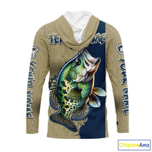 Load image into Gallery viewer, Personalized Crappie Hooded Fishing Shirts Long Sleeve For Men, Crappie Fishing Jerseys NHT510