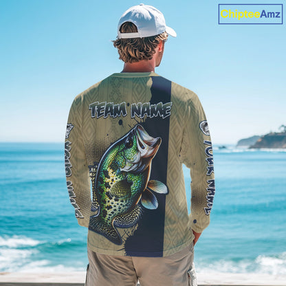 Personalized Crappie Fishing Shirts Long Sleeve For Men, Crappie Fishing Jerseys NHT510