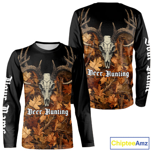 Deer Hunting Orange Camouflage Custom Name 3D Shirts, Custom Deer Hunting Clothes NBT194