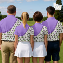 Load image into Gallery viewer, Personalized Funny Purple Cactus Pattern Mens Golf Polo Shirts Custom Cactus Golf Shirt, Golfer Gifts NBT707