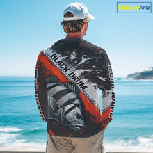 Load image into Gallery viewer, Custom Orange Camo Black Drum Jerseys For Fishing Team Long Sleeve Fishing Shirts NBT457