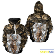 Load image into Gallery viewer, Personalized Whitetail Deer Hunting Camo 3D Print Custom Name Shirts, Hunting Camo Hoodie NBT313