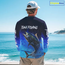 Load image into Gallery viewer, Personalized Blackfin Tuna Long Sleeve Fishing Shirts Saltwater Deep Sea Fish NBT367