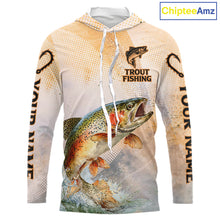 Load image into Gallery viewer, Rainbow Trout Fishing Jerseys For Fishing Team, Trout Fishing Shirt Long Sleeve Hooded NBT412
