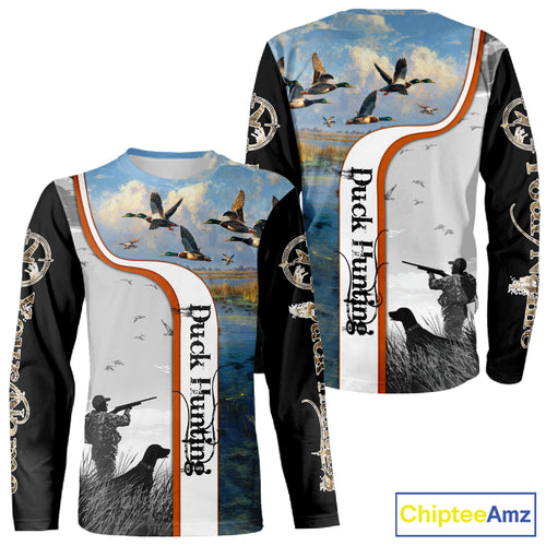 Personalized Duck Hunting Custom Name All Over Print Shirts, Duck Hunting Gifts NBT121