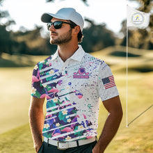 Load image into Gallery viewer, Flamingo Golf Polo Shirts For Men, Colorful Tropical Flamingo Pattern, Tropical Golf Shirt NBT477