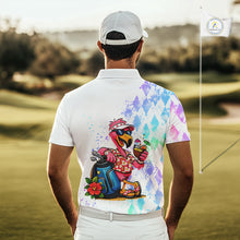 Load image into Gallery viewer, Personalized Mens Argyle Golf Polo Shirts, Custom Name Funny Golf Team Shirts, Golf Lover Gift NBT480