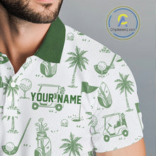 Load image into Gallery viewer, Green Mens Golf Polo Shirts, Funny Golf Icons Athetic Shirt, Golf Gifts For Men NBT481