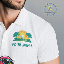 Load image into Gallery viewer, Funny Flamingo Mens Golf Polo Shirts Colorful Tropical Flamingo Custom Name, Golf Gifts  NBT487