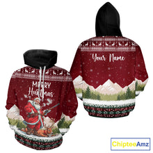 Load image into Gallery viewer, Funny Ugly Pattern Santa Deer Hunting Customized Name All Over Print Shirts for Hunter NBT283