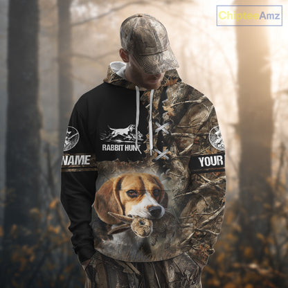 Rabbit Hunting Forest Camo 3D All Over Printed Custom Name Shirt, Rabbit Hunting Gifts NBT141