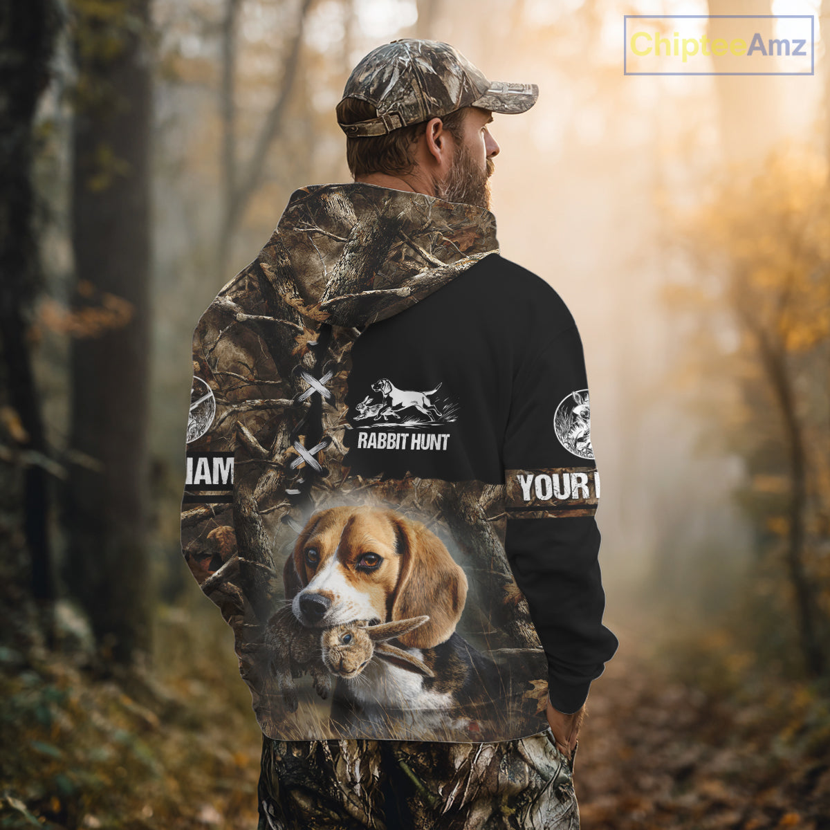 Rabbit Hunting Forest Camo 3D All Over Printed Custom Name Shirt, Rabbit Hunting Gifts NBT141