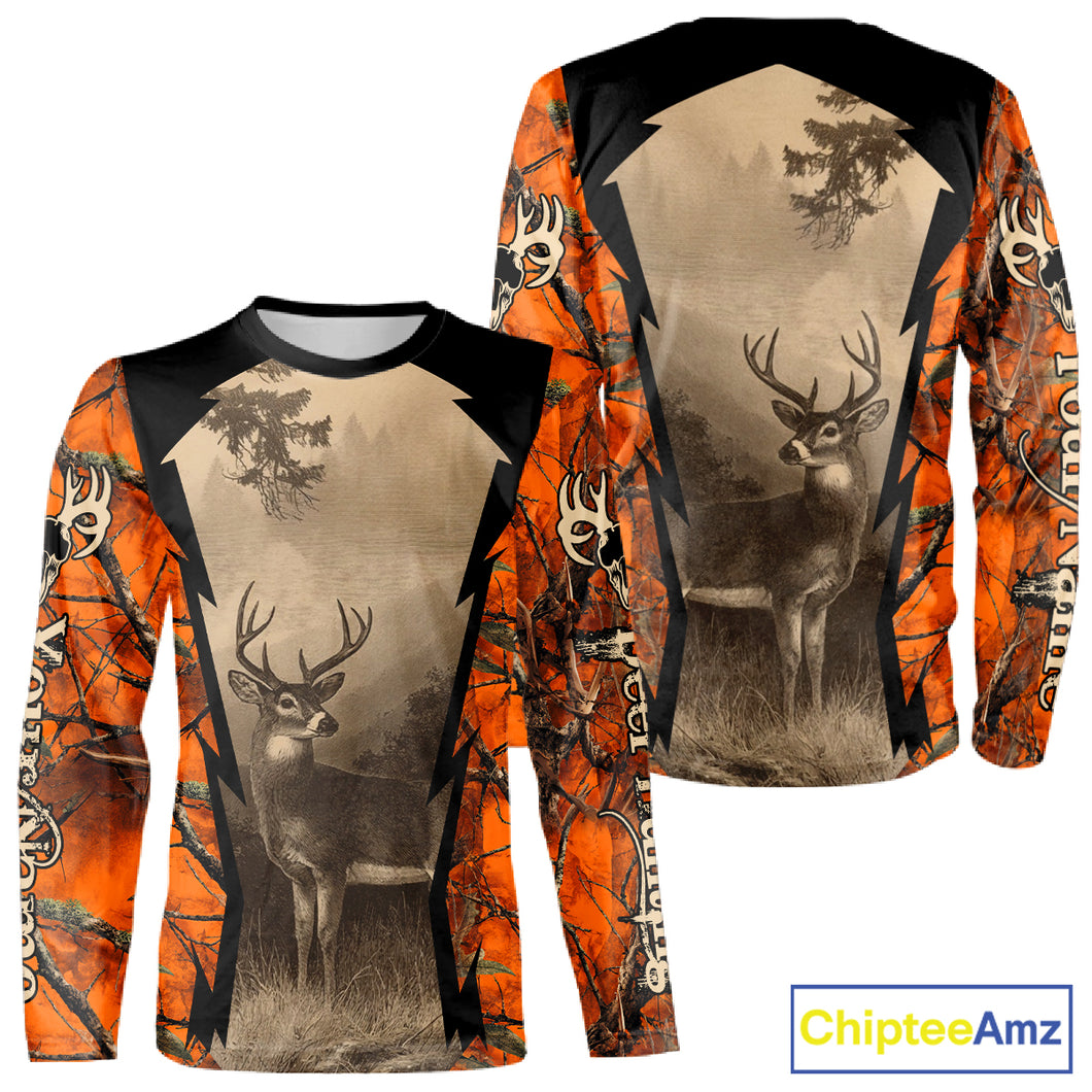 Orange Camouflage Deer Hunting Shirts, Hunting Clothes for Men, Deer Hunting Gifts NBT227