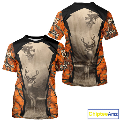 Orange Camouflage Deer Hunting Shirts, Hunting Clothes for Men, Deer Hunting Gifts NBT227