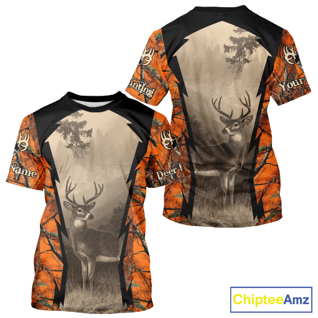 Orange Camouflage Deer Hunting Shirts, Hunting Clothes for Men, Deer Hunting Gifts NBT227