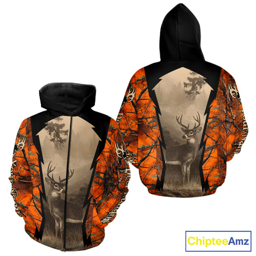 Orange Camouflage Deer Hunting Shirts, Hunting Clothes for Men, Deer Hunting Gifts NBT227