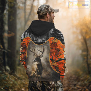 Custom 3D Deer Hunting Orange Camouflage Shirts for Men, Best Hunting Gifts for Hunters NBT231