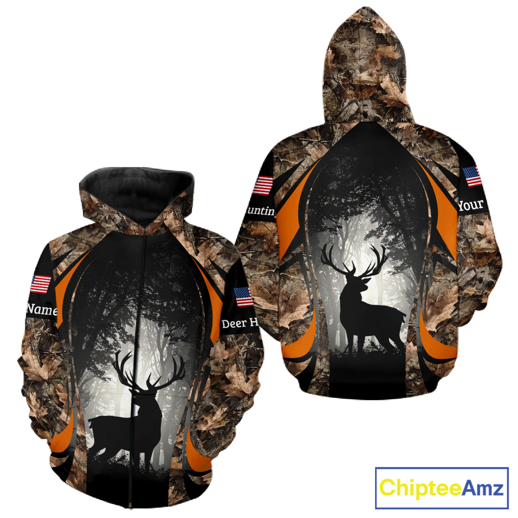 Deer Hunting Fall Forest Camo 3D All Over Printed Shirts, Deer Hunting Season, Hunting Clothes NBT233