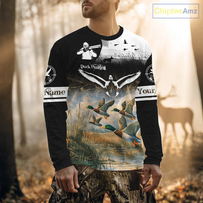 Personalized Duck Hunting Camo Waterfowl 3D All Over Printed Shirts, Hunting Gifts NBT145