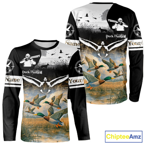 Personalized Duck Hunting Camo Waterfowl 3D All Over Printed Shirts, Hunting Gifts NBT145