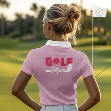 Load image into Gallery viewer, Pink Flamingo Womens Golf Polos Shirts Custom Tropical Floral Golf Gifts For Mom, Mother's Day Gifts NBT645