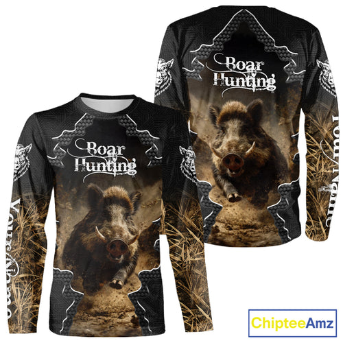 Personalized Wild Hog Hunting Camouflage 3D Shirts, Boar Gifts for Hunter NBT150