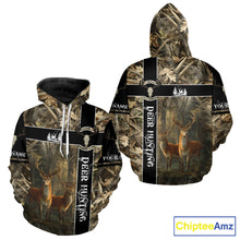 Load image into Gallery viewer, Best Camouflage Deer Hunting Shirt for Hunter, Deer Hunting Crew Shirt, Hunting Gifts NBT53