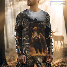 Load image into Gallery viewer, Deer Hunting Shirt Brown Camouflage Hoodie, Long Sleeve Custom Name For Men NBT247