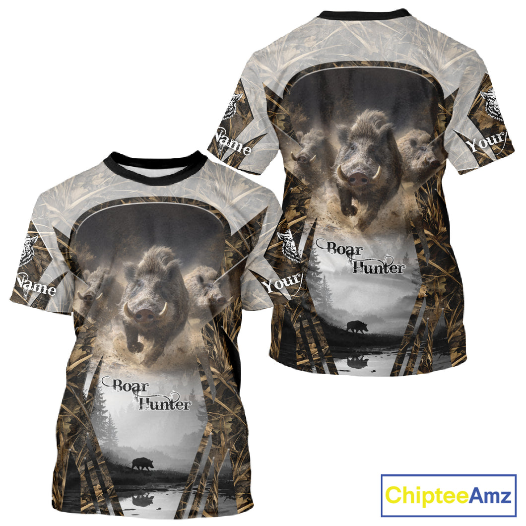 Beautiful Custom Camo Boar Hunting Shirt With Full All Over 3D Printing For Boar Hunters NBT162