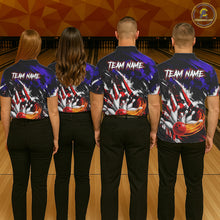 Load image into Gallery viewer, Custom Bowling Quarter Zip Shirt For Women USA Flag Bowling Jersey Polo &amp; 1/4 Zip Bowling Team Shirts NBT880