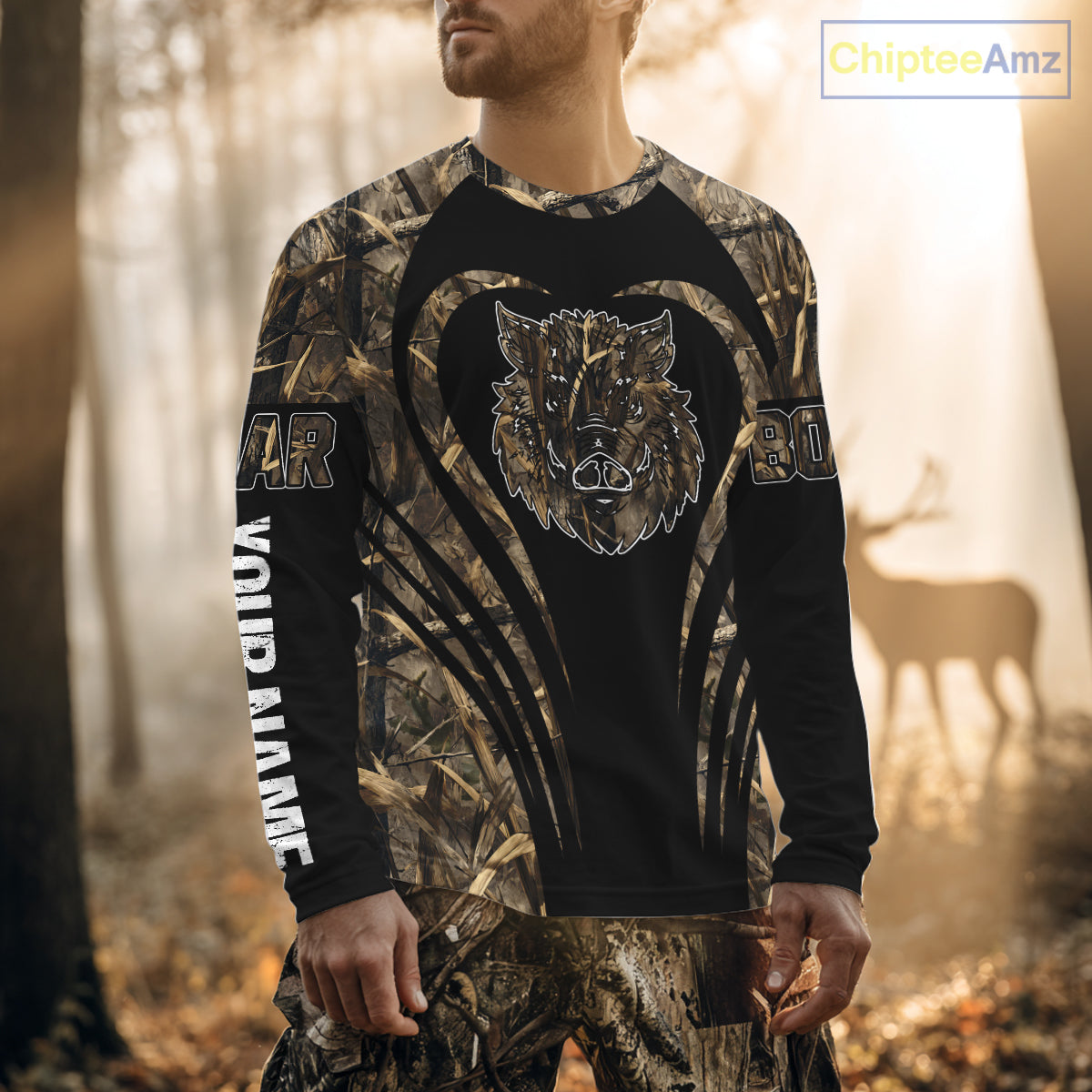 Boar Tattoo Hunting Shirt Custom Name 3D All Over Printed Shirt, Personalized Boar Shirt for Hunter NBT177