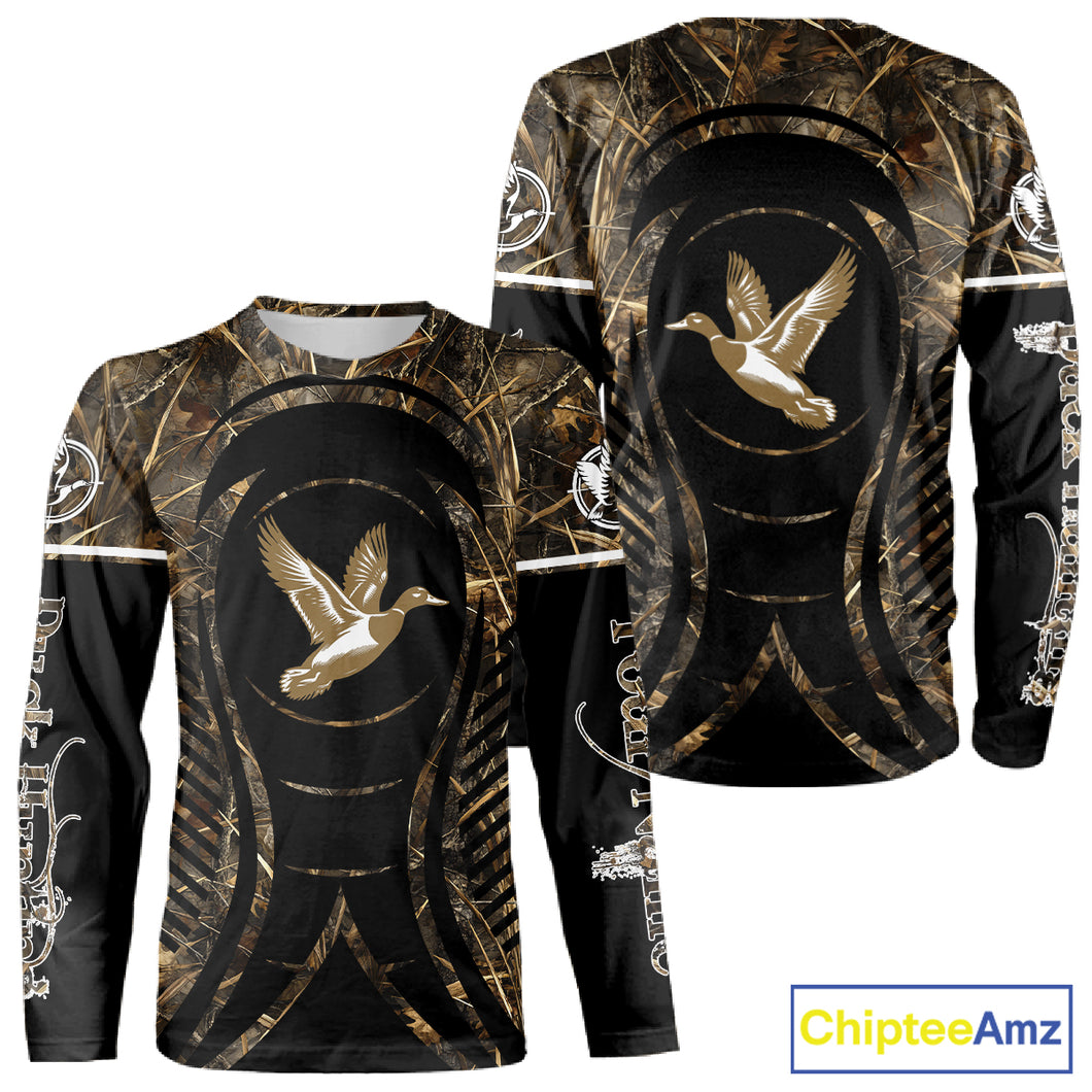 Duck Hunting Camouflage 3D Printed Custom Name Shirts for Hunter, Duck Hunting Gifts NBT179