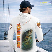 Load image into Gallery viewer, Crappie Fishing White Fishing Team Crappie Custom Name Long Sleeve Hooded UV Protection Fishing Shirts NBT550