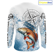 Load image into Gallery viewer, Custom Redfish Long Sleeve Fishing Shirts Saltwater Fish, Compass Offshore Tournament Fishing Shirts NBT551