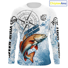 Load image into Gallery viewer, Custom Redfish Long Sleeve Fishing Shirts Saltwater Fish, Compass Offshore Tournament Fishing Shirts NBT551
