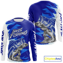 Load image into Gallery viewer, Personalized Bass Fishing Shirts, Bass Fishing Shirts Long Sleeve Fishing Tournament Shirts NBT437