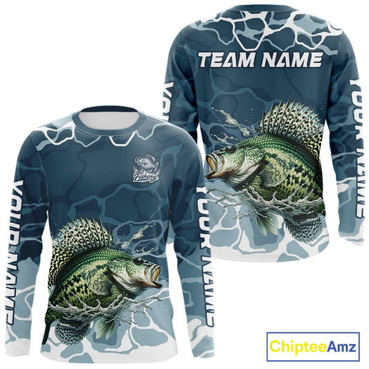 Custom Crappie Long Sleeve Tournament Fishing Shirts, Team Crappie Fishing Jerseys NBT695